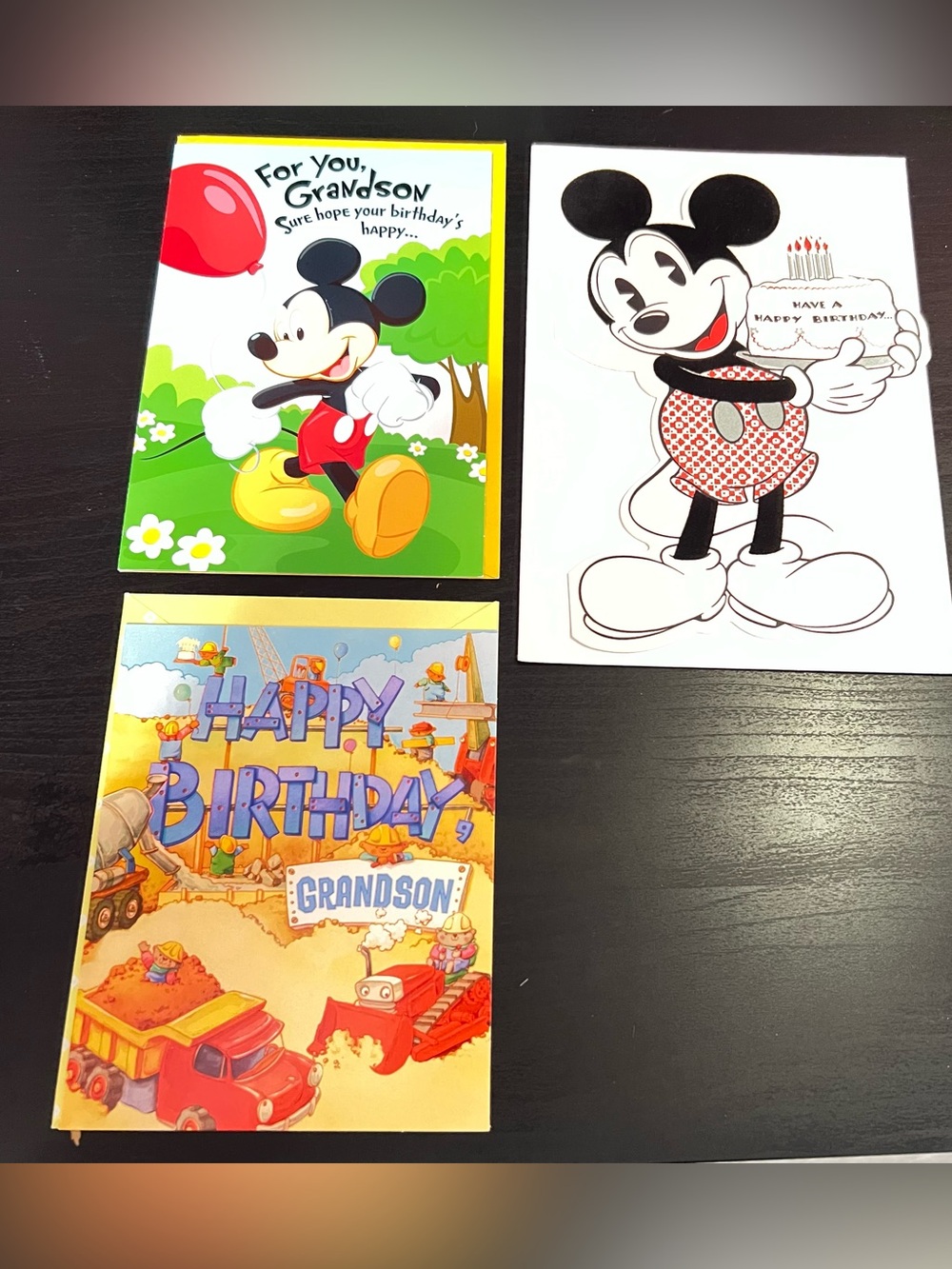 Vintage 3 Birthday Card Lot: Grandson Birthday Card Lot